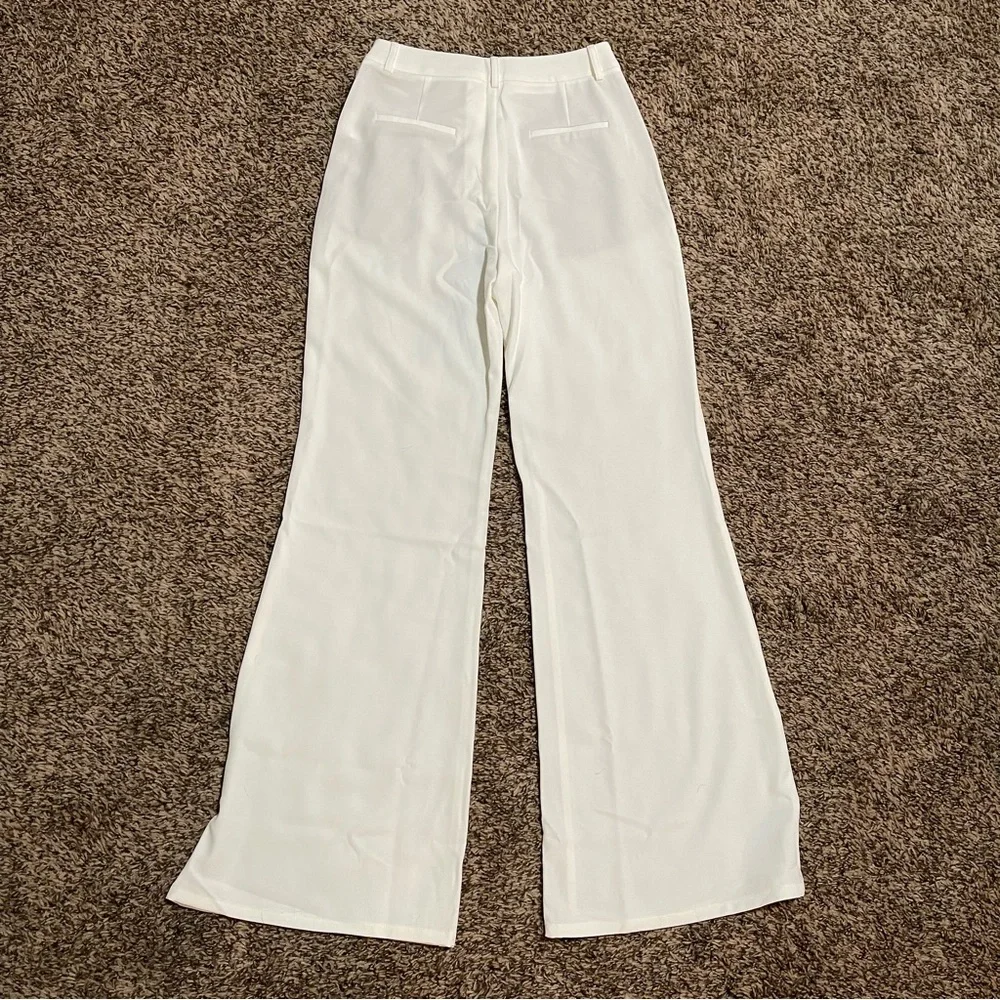 Love Bonito Pvara Regular Flare Pants (2022 Version) white Size S - Picture 8 of 8